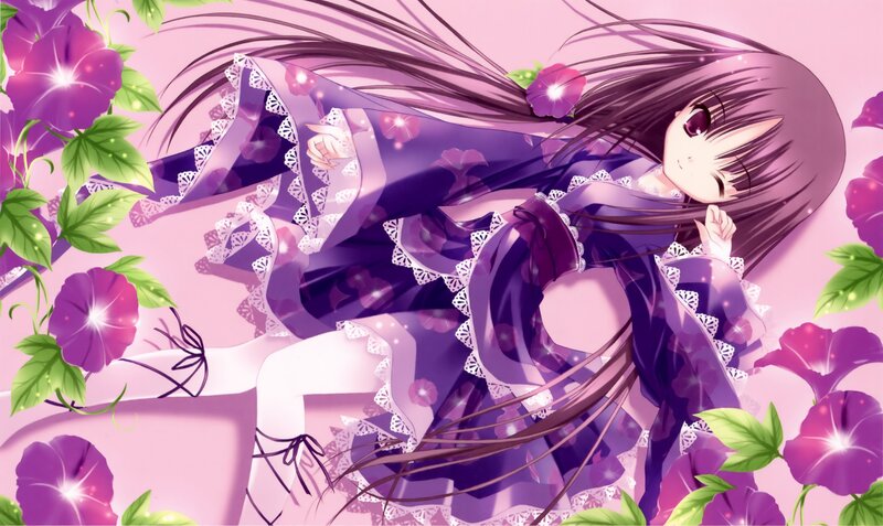 Anime girl in purple dress