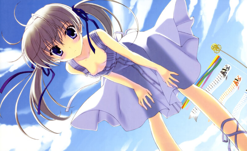 Anime Girl in Purple Dress — Blue