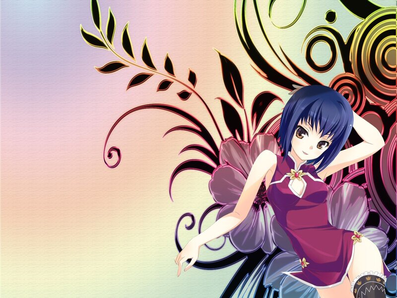 Anime Girl in Purple Dress — Calm