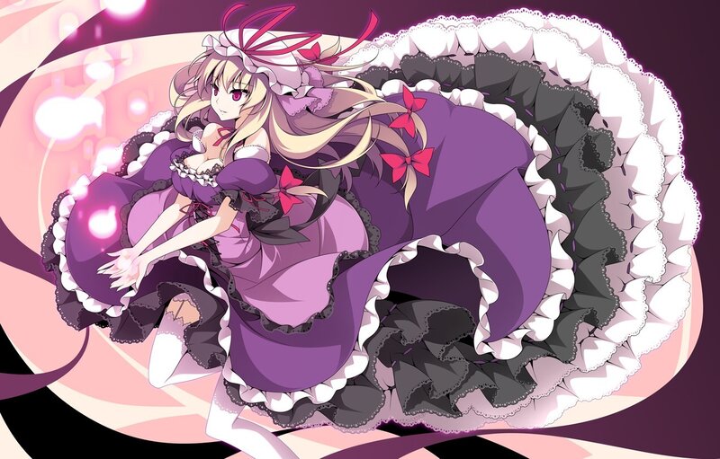 Anime Girl in Purple Dress — Dramatic, Bows, Long Hair