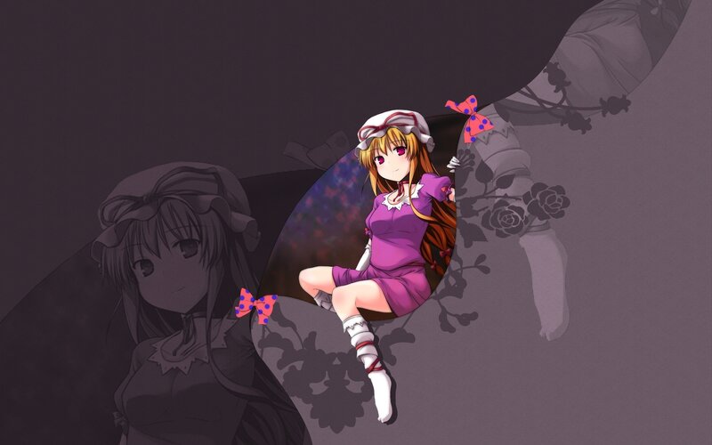 Anime Girl in Purple Dress — Dramatic, Digital Art, Bow