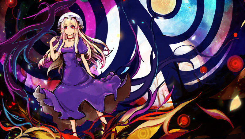 Anime Girl in Purple Dress — Dramatic, Digital Art