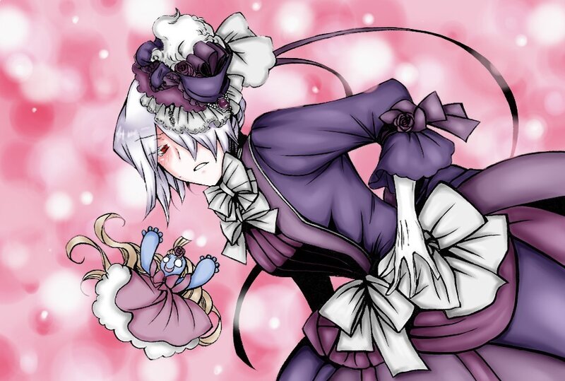 Anime Girl in Purple Dress — Dramatic, Manga