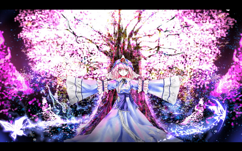 Anime Girl in Purple Dress — Dramatic, Spring