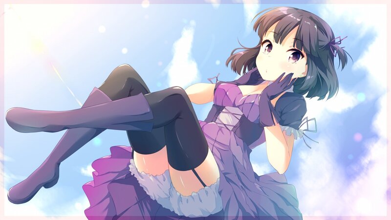 Anime Girl in Purple Dress — Dreamy, Afternoon