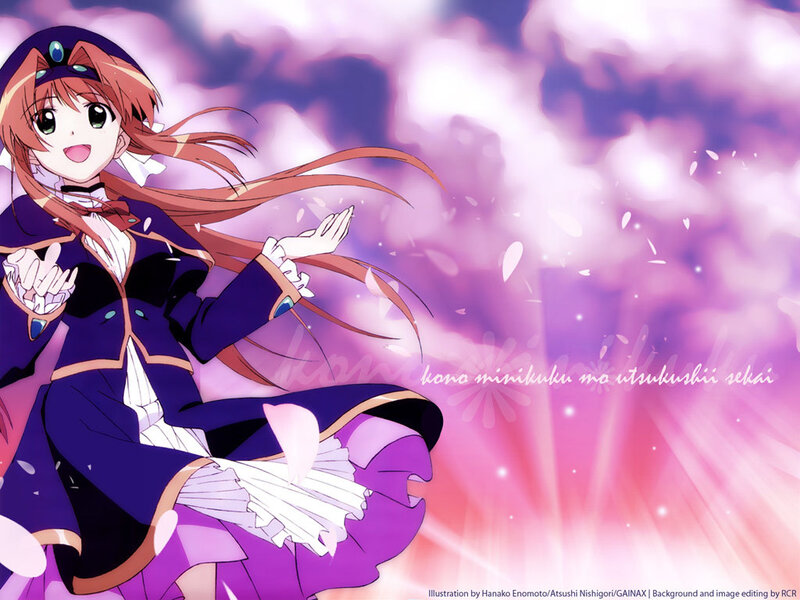 Anime Girl in Purple Dress — Dreamy, Spring