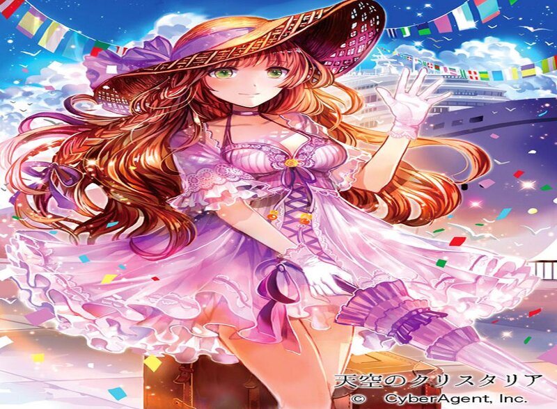 Anime Girl in Purple Dress — Festive