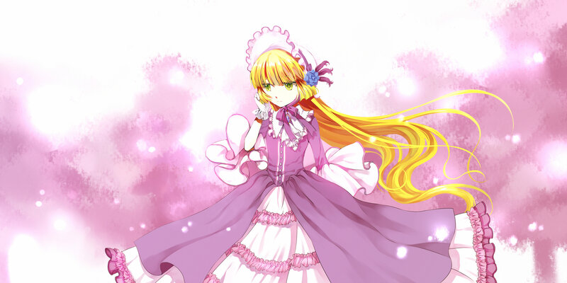 Anime Girl in Purple Dress — Pink