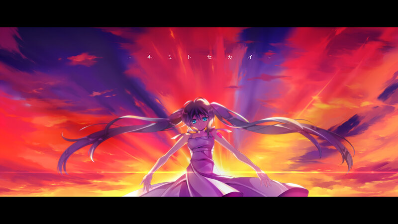 Anime Girl in Purple Dress — Red