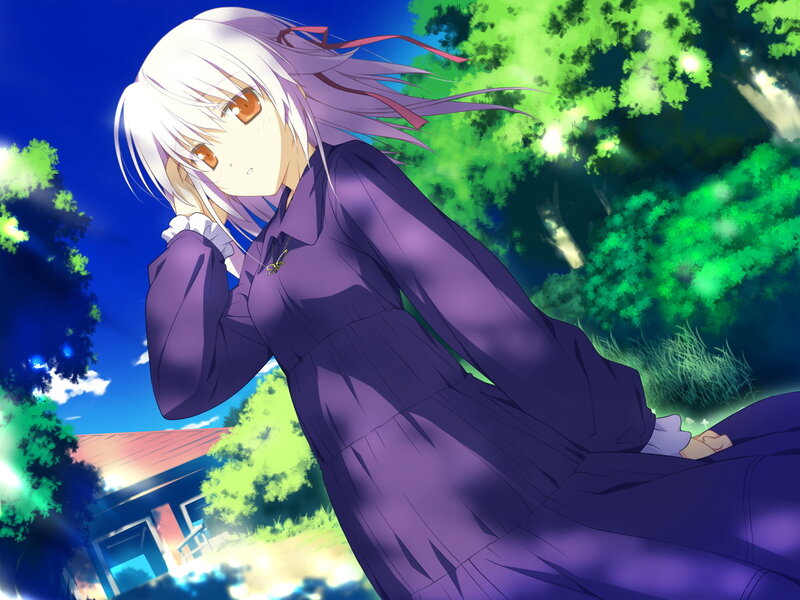 Anime Girl in Purple Dress — Serene