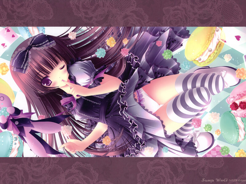 Anime Girl in Purple Dress — Whimsical