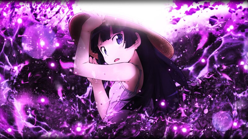 Anime Girl in Purple Energy — Dramatic