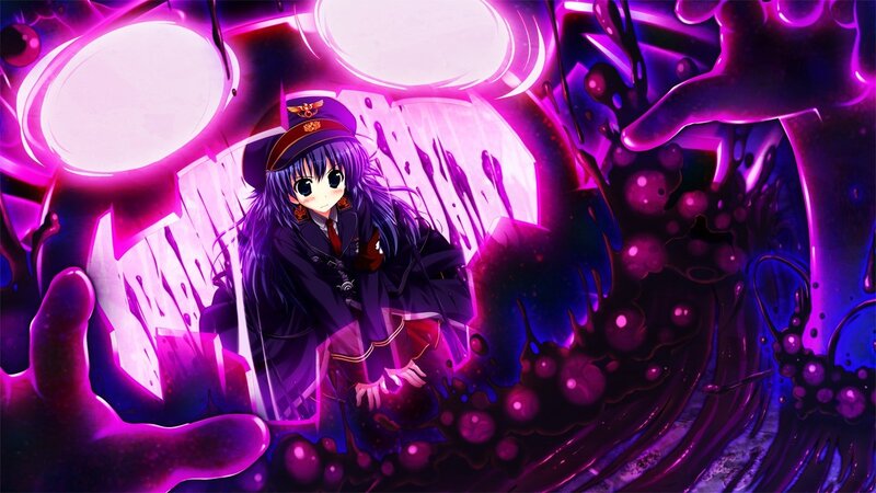anime girl in purple energy