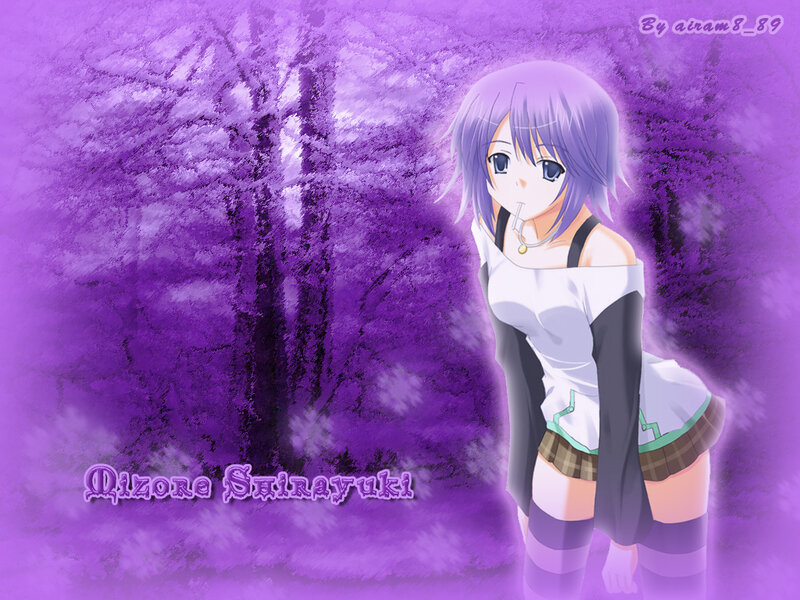 Anime girl in purple forest