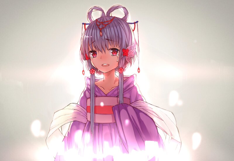 Anime Girl in Purple Kimono — Dramatic