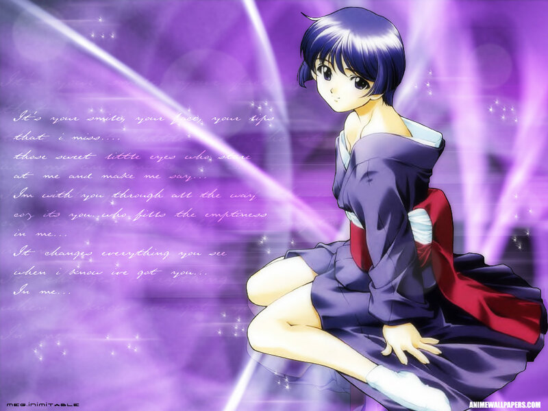 Anime Girl in Purple Kimono — Dreamy
