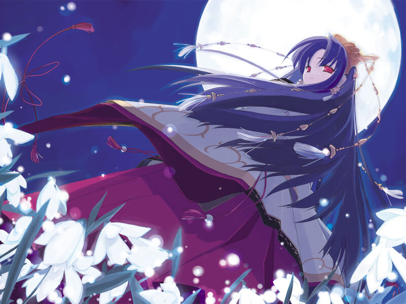 Anime Girl in Purple Kimono — Serene, Night