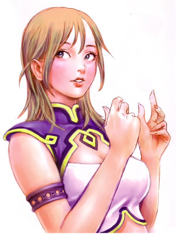 anime girl in purple outfit