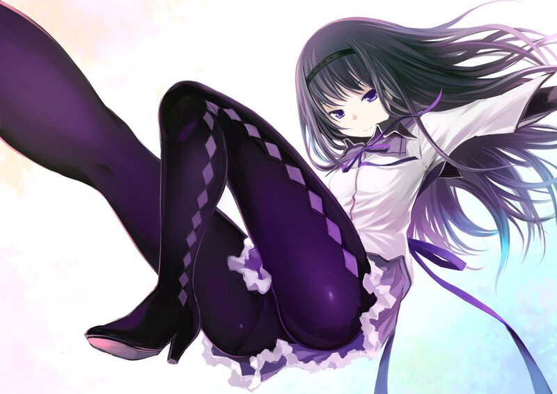 Anime Girl in Purple Outfit — Dynamic
