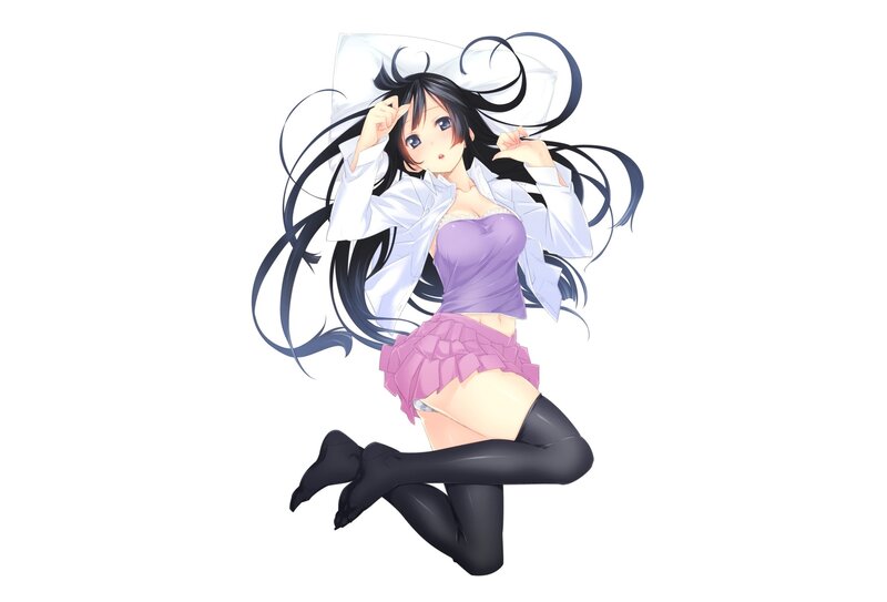 Anime Girl in Purple Outfit — Playful