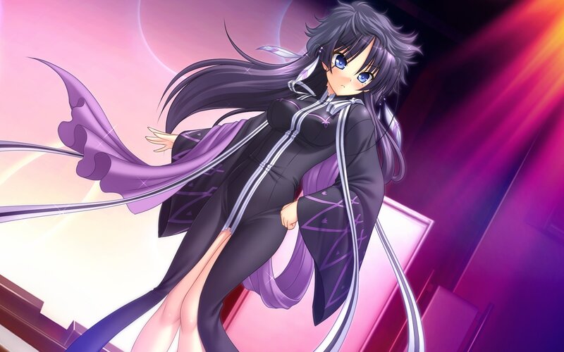 anime girl in purple outfit
