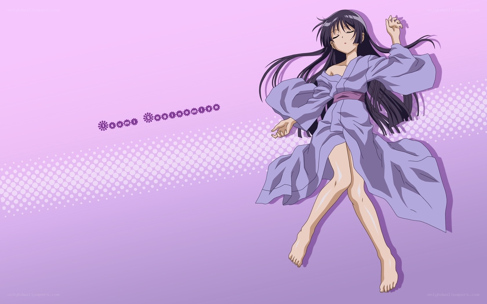 Anime girl in purple robe