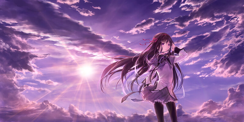 Anime Girl in Purple Sky — Serene