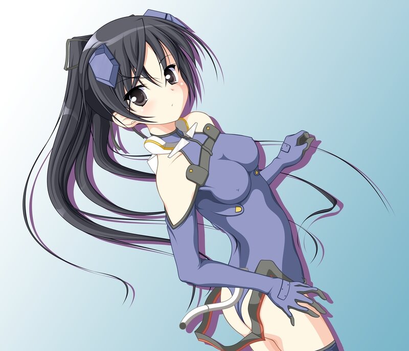 anime girl in purple suit