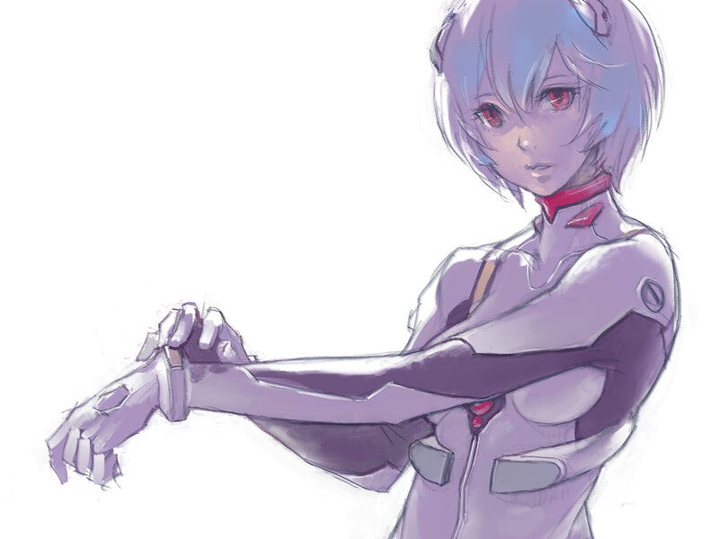 Anime Girl in Purple Suit — Calm, Digital Art
