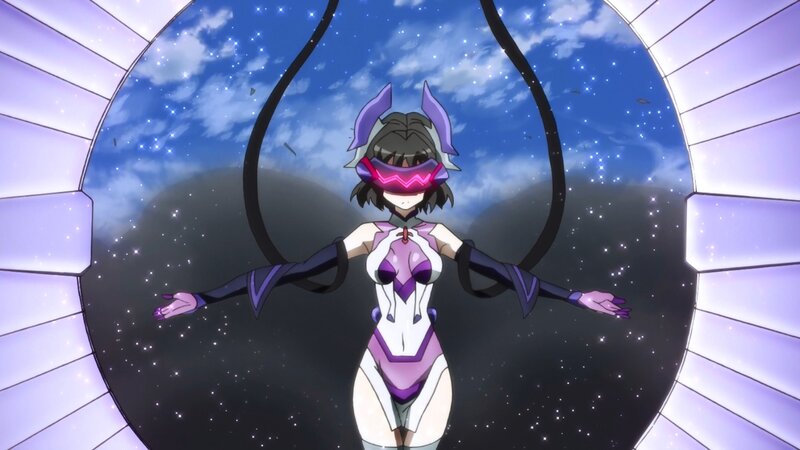 Anime Girl in Purple Suit — Dramatic, Night, Space