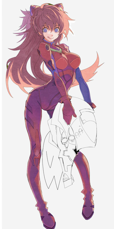 anime girl in purple suit