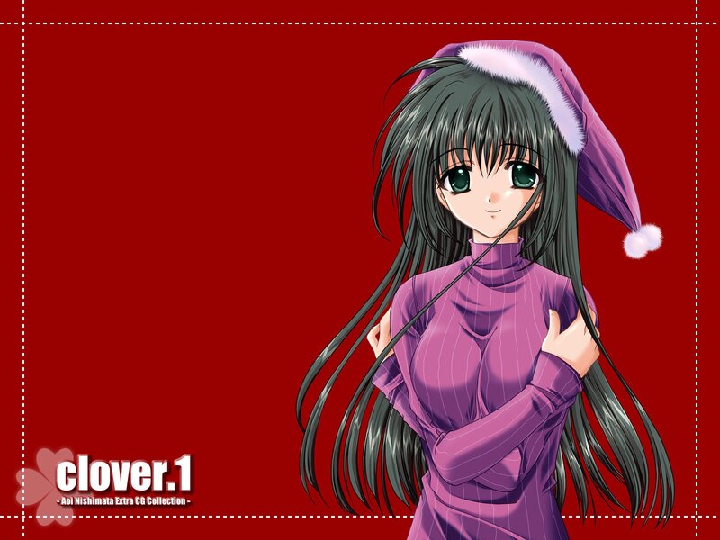 Anime girl in purple sweater