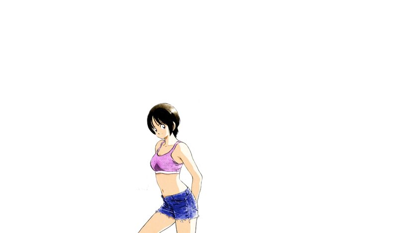 anime girl in purple top