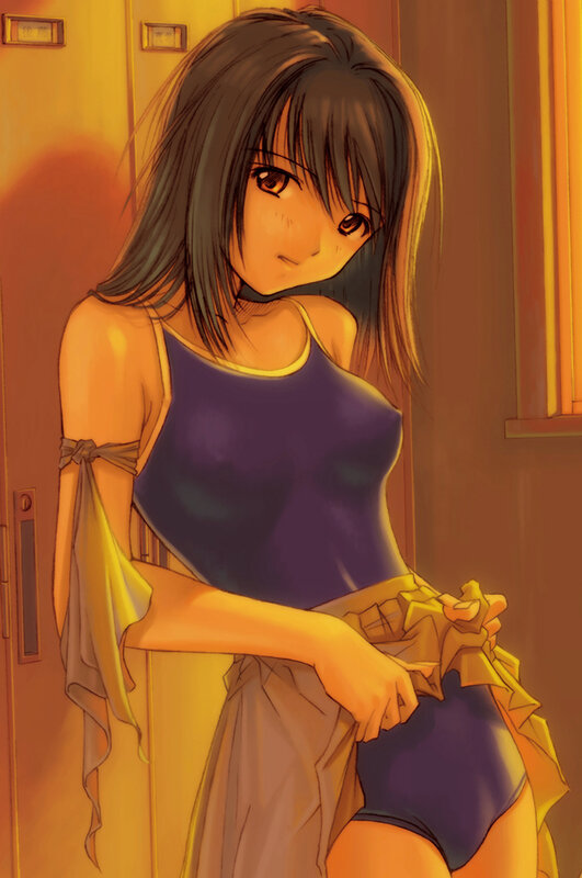 anime girl in purple top