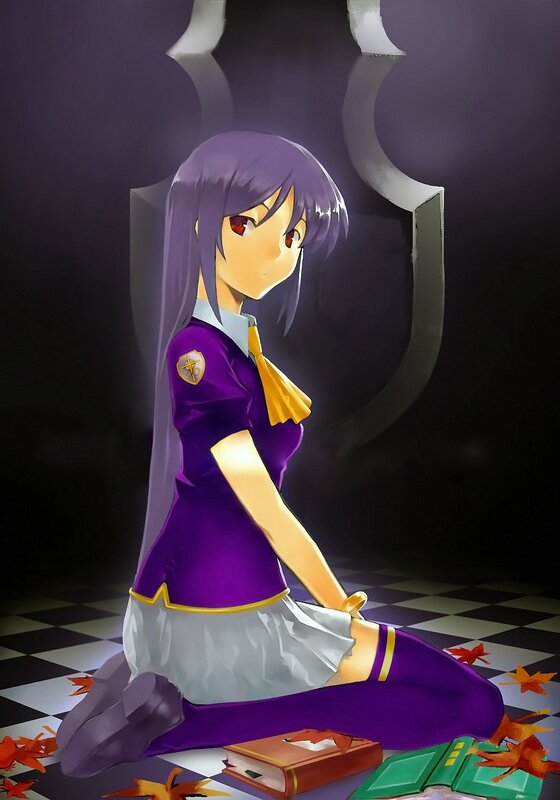 anime girl in purple uniform