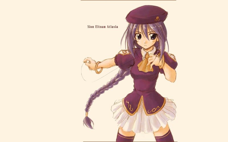 anime girl in purple uniform