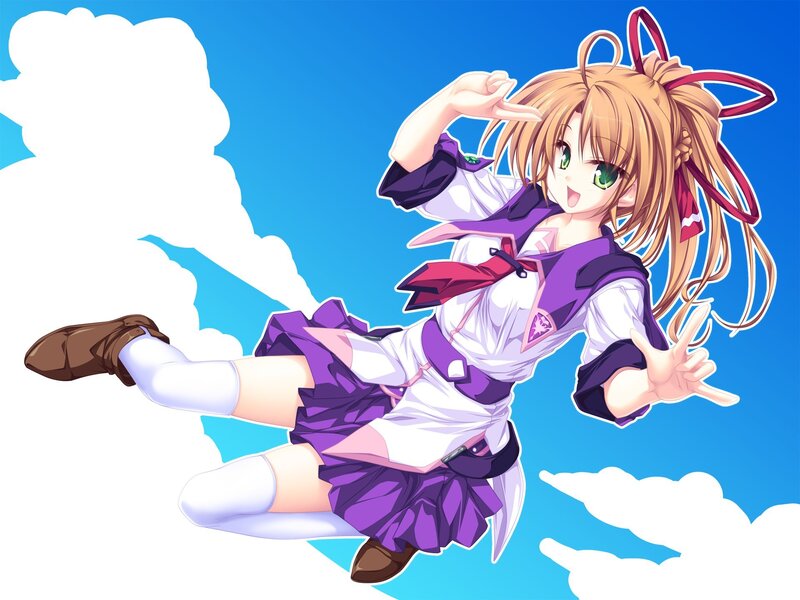 Anime Girl in Purple Uniform — Blue