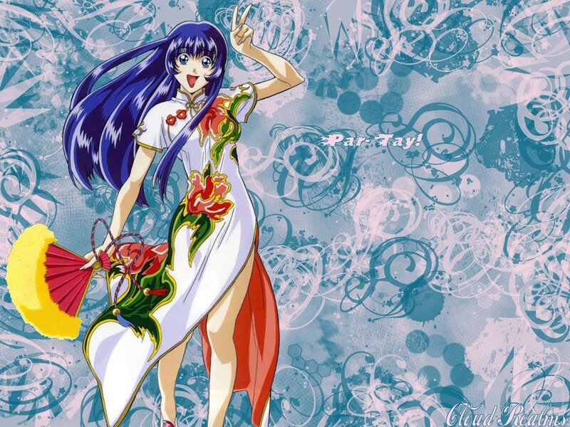 Anime Girl in Qipao — Blue