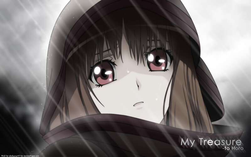 anime girl in rain
