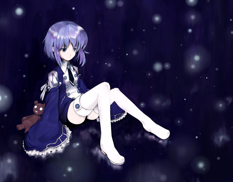 anime girl in rain