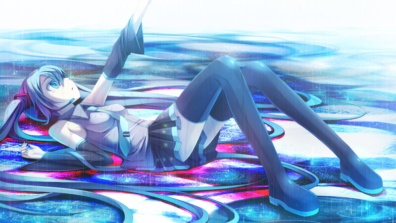 anime girl in rain
