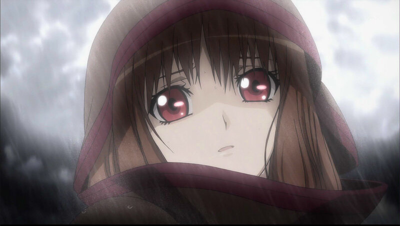 anime girl in rain