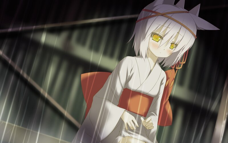 anime girl in rain