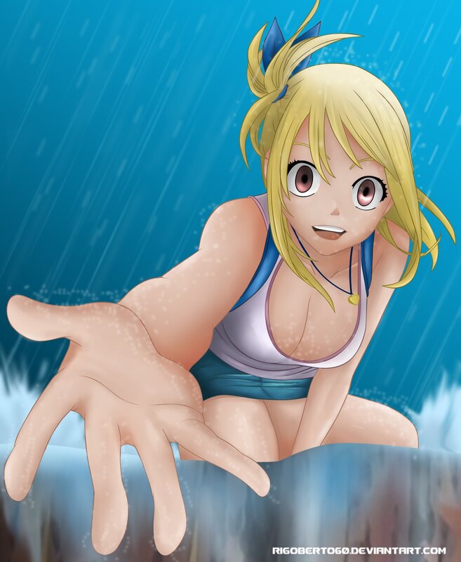 anime girl in rain