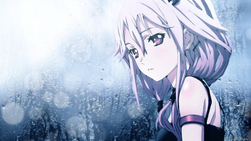 anime girl in rain