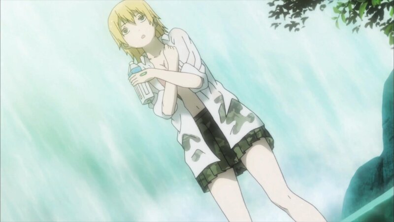 anime girl in rain
