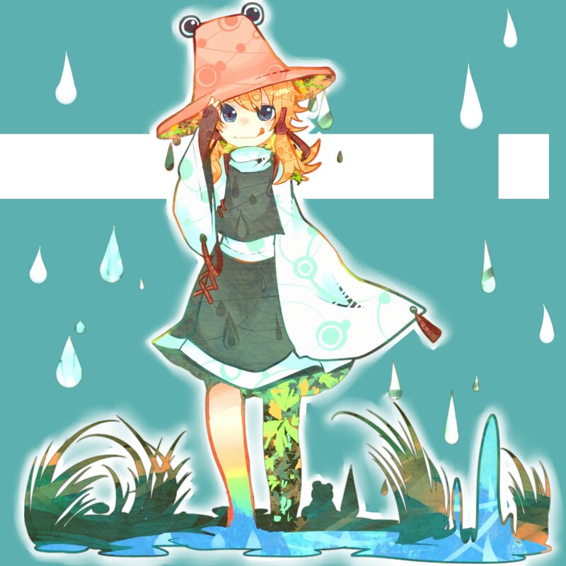anime girl in rain