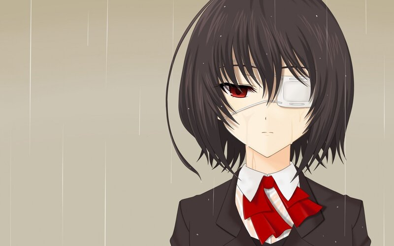 anime girl in rain