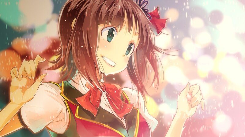 anime girl in rain