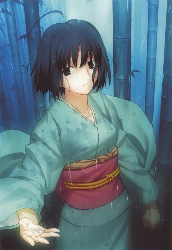 anime girl in rain